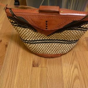 Sabrina Tach Woven Raffia Crossbody